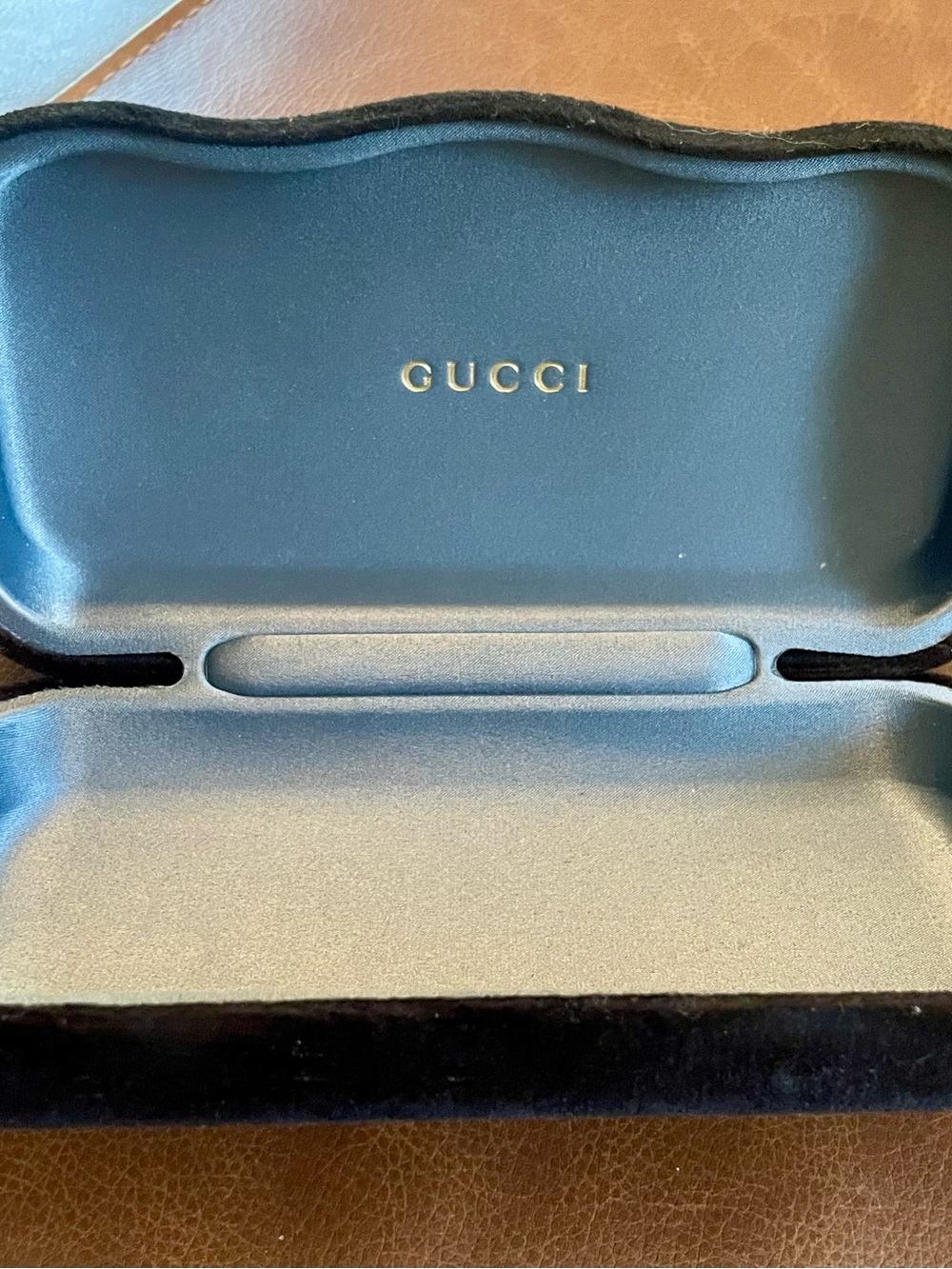 Gucci Black Eyewear Case with Gold Logo Interior